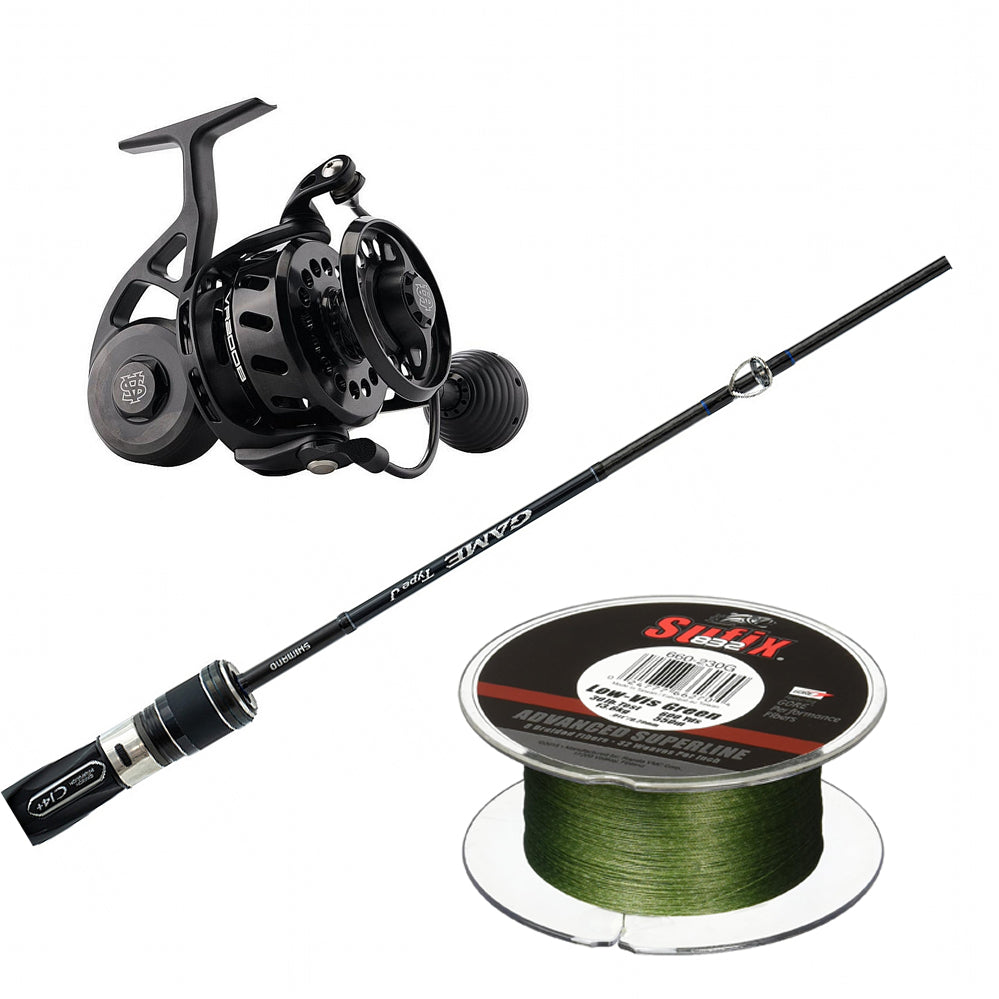 Shimano Game Type J Spinning Rod H 56 5FT6IN & Van Staal VR Spin 125B & SUFIX 832 BRAID 600YDS Combo