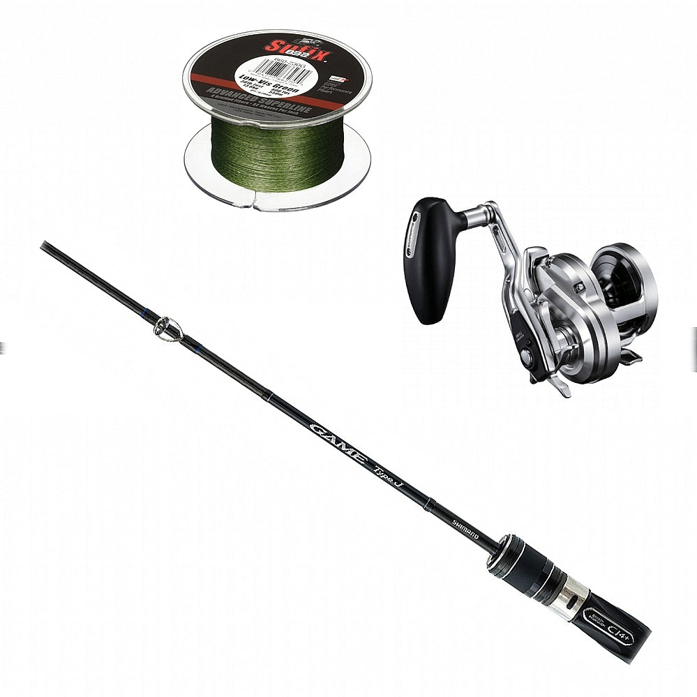 Shimano Game Type Slow J M 6FT6IN with SHIMANO Ocea Jigger 1500PG and FREE SUFIX 832 BRAID 600 Yds Combo