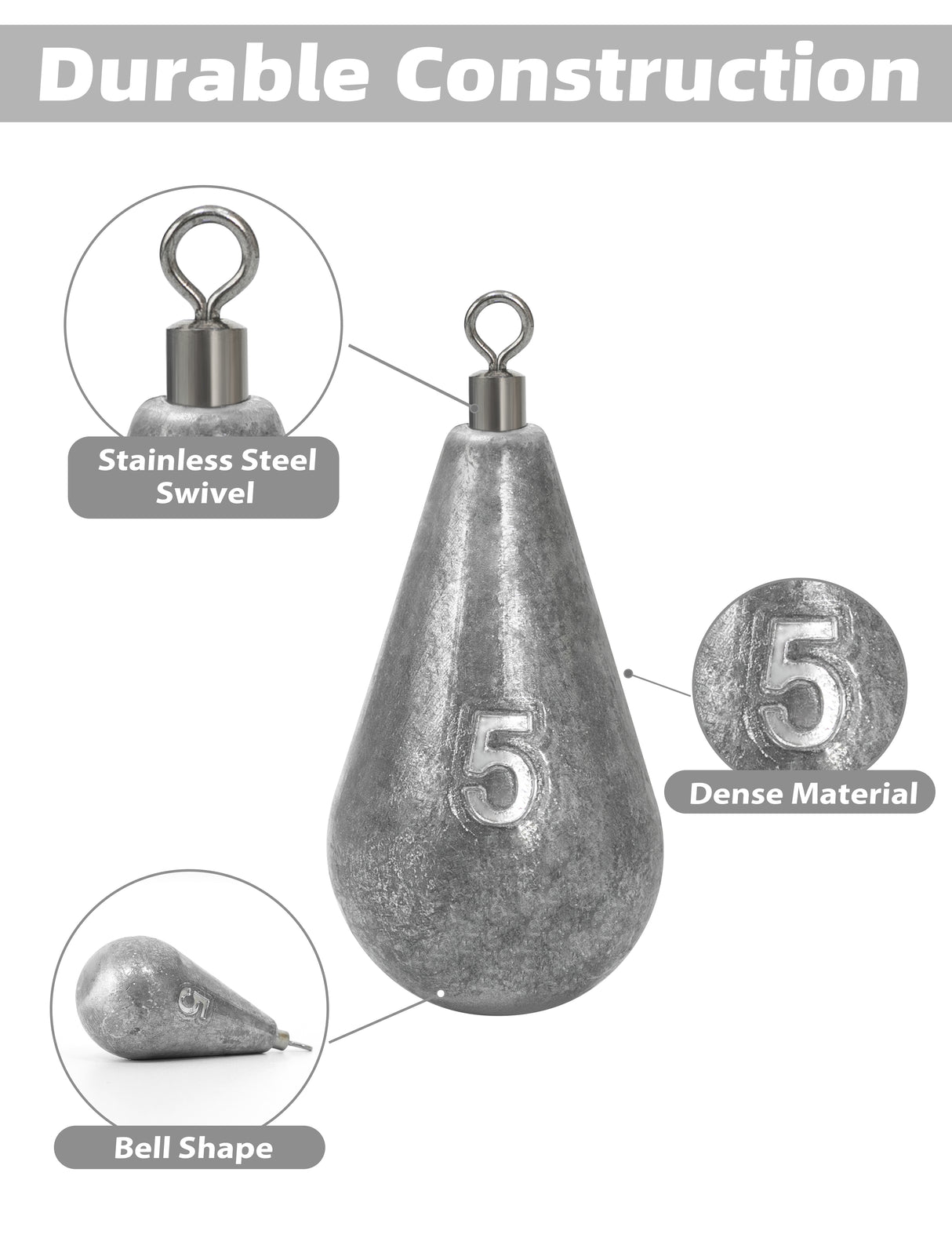 BLUEWING Casting Swivel Bell Dipsey Sinker