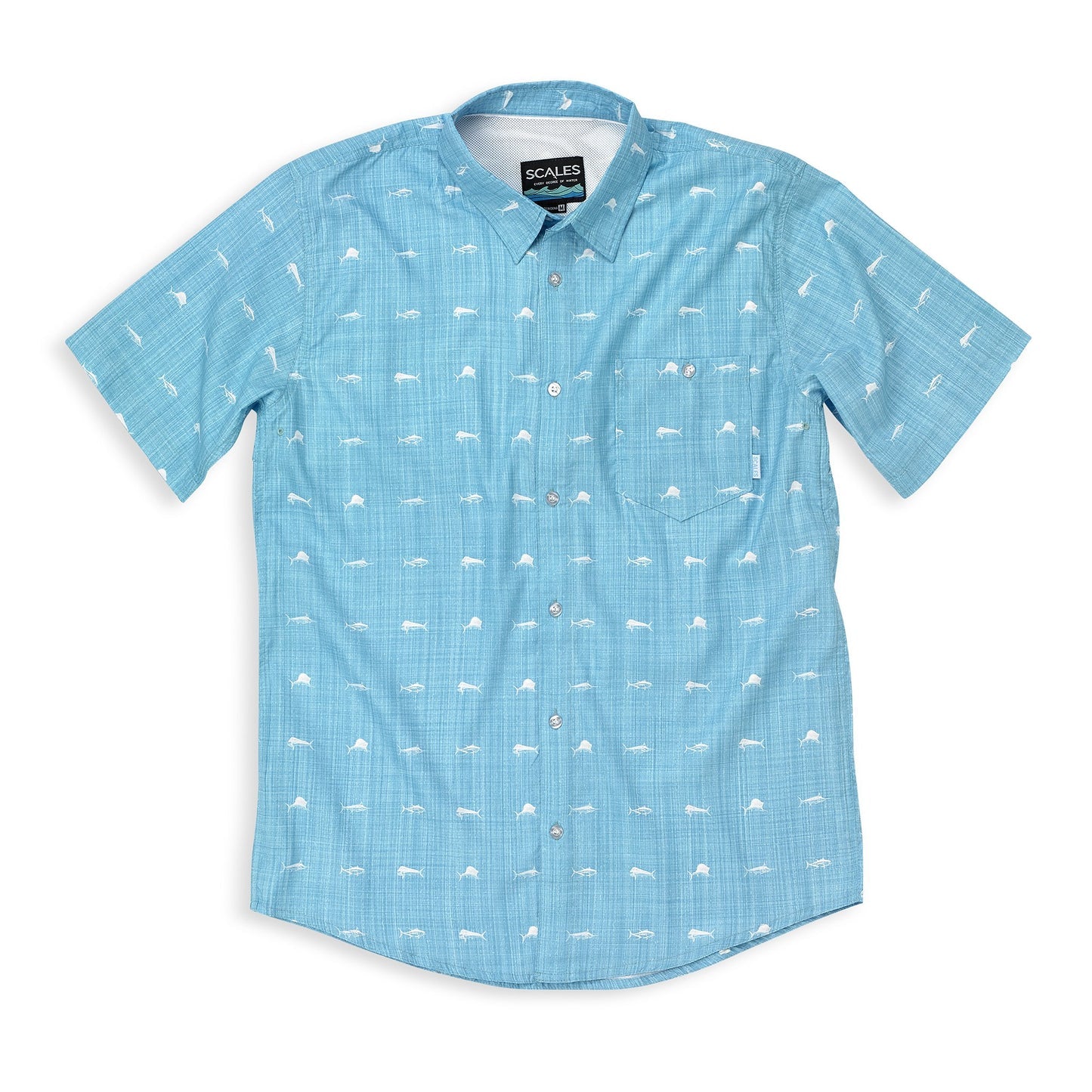 SCALES Clean Fish Performance Button Down Shirt