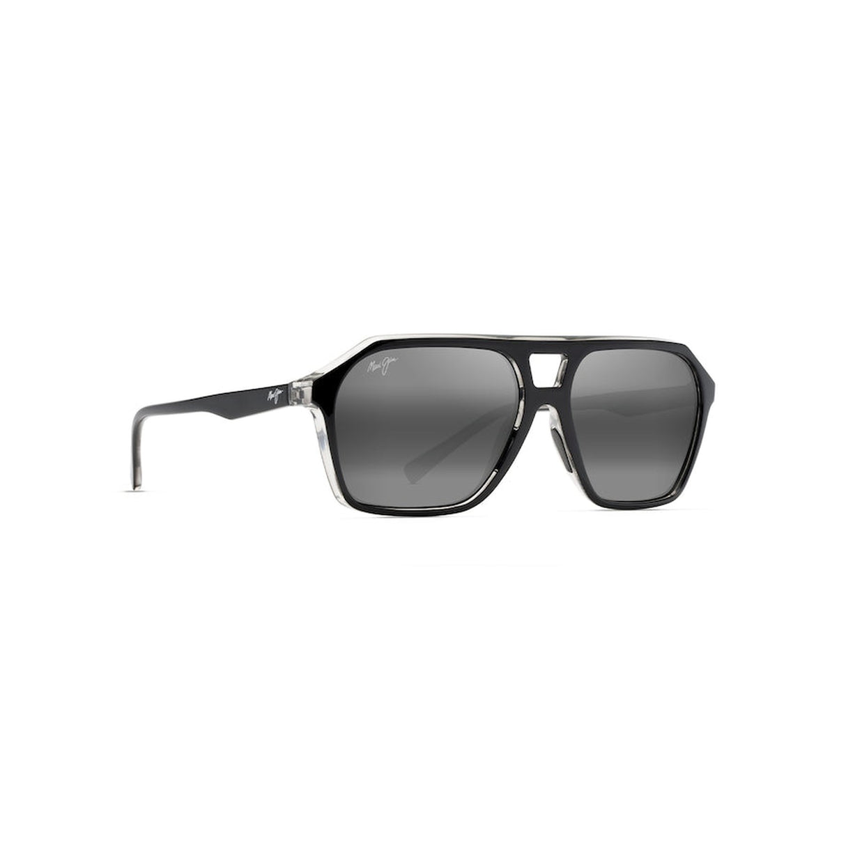 MAUI JIM Wedges Sunglasses Black Gloss with Crystal interior | Neutral Grey