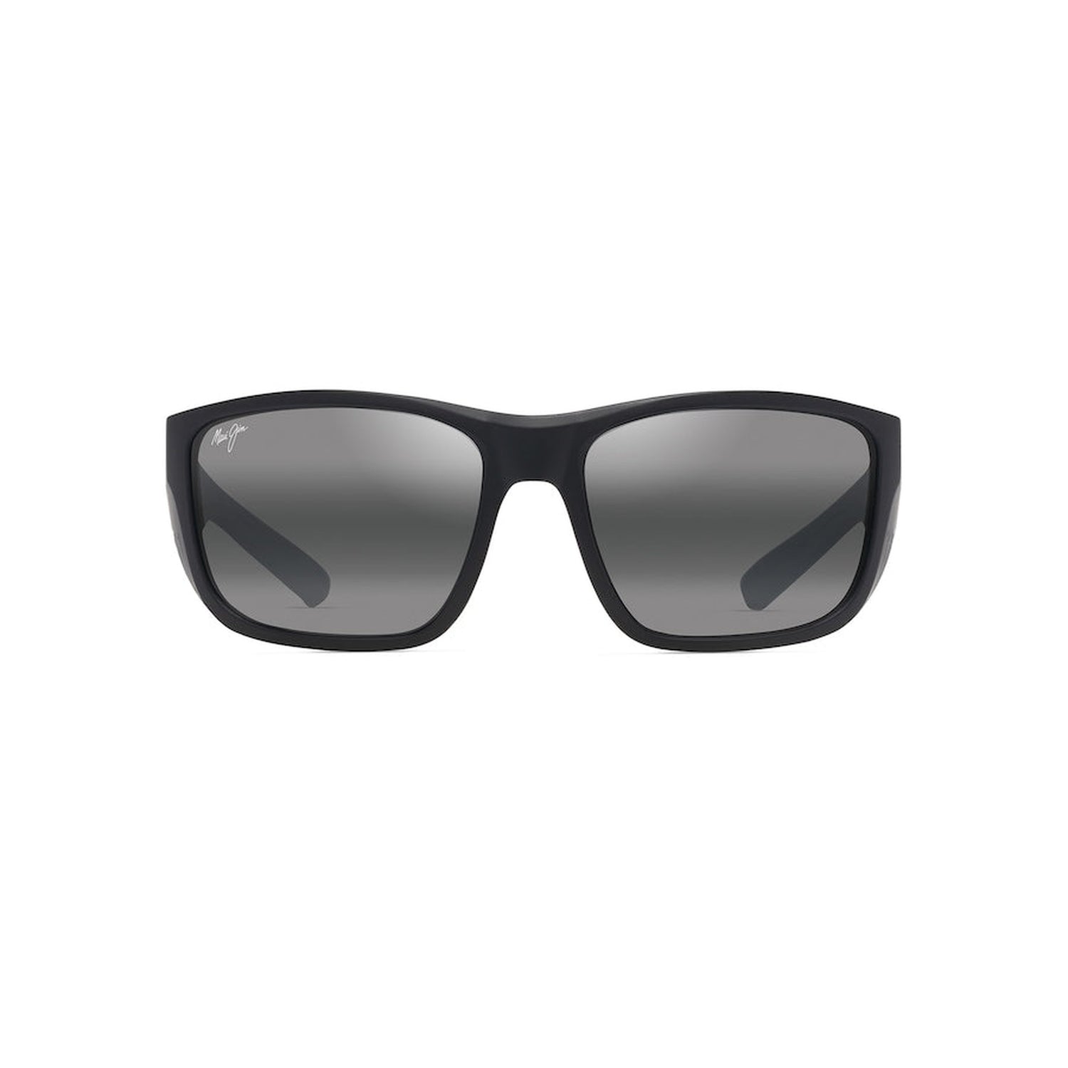 MAUI JIM Amberjack Sunglasses Matte Black with Black Rubber | Neutral Grey