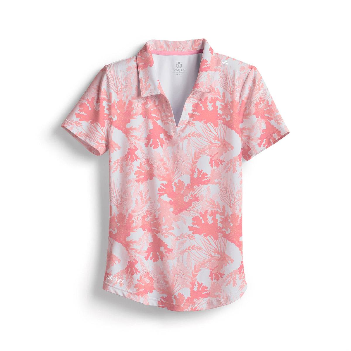 SCALES Coral Tropics Womens Short Sleeve Polo