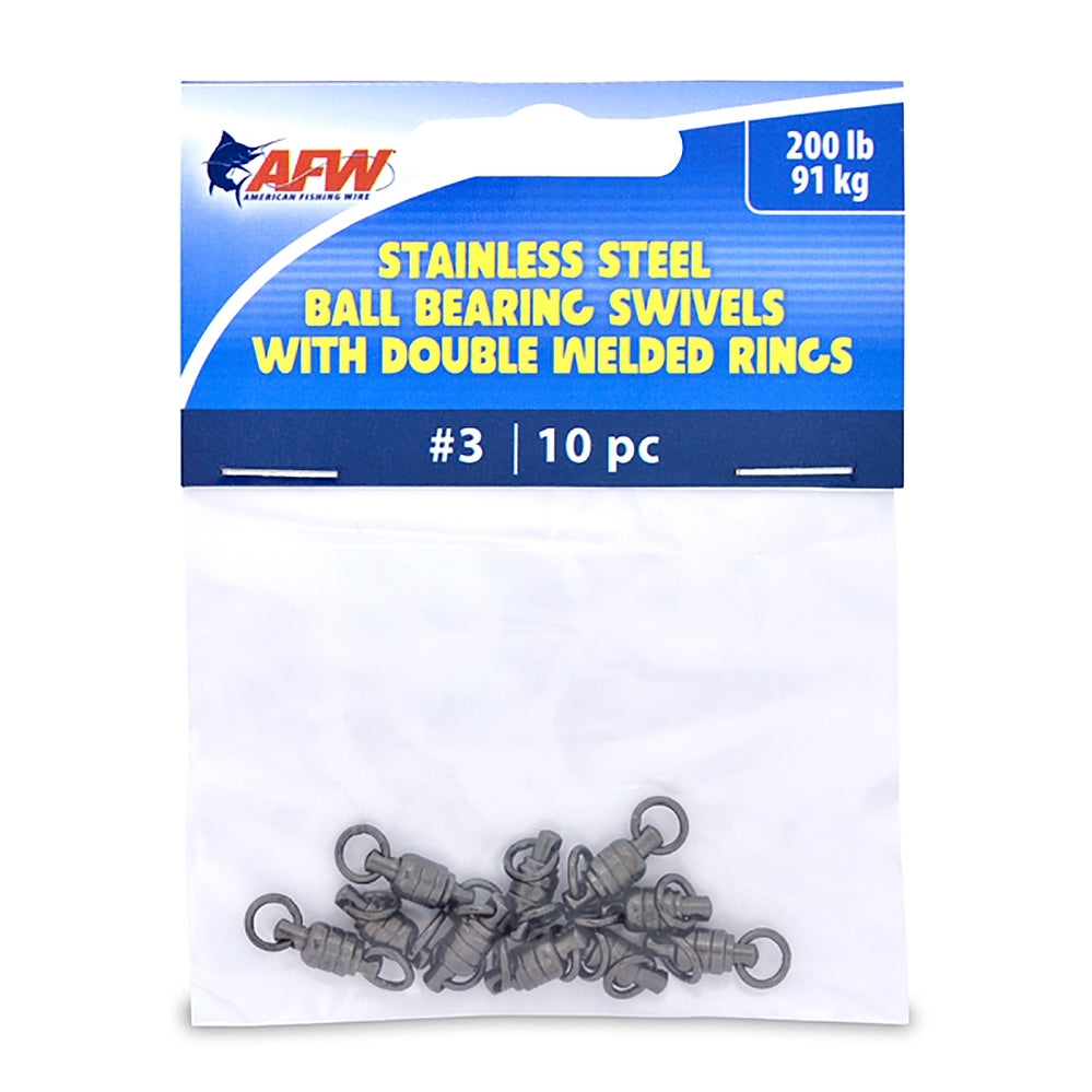 AFW Stainless Steel Ball Bearing Swivels With Double Welded Rings 10pc - Gunmetal Black