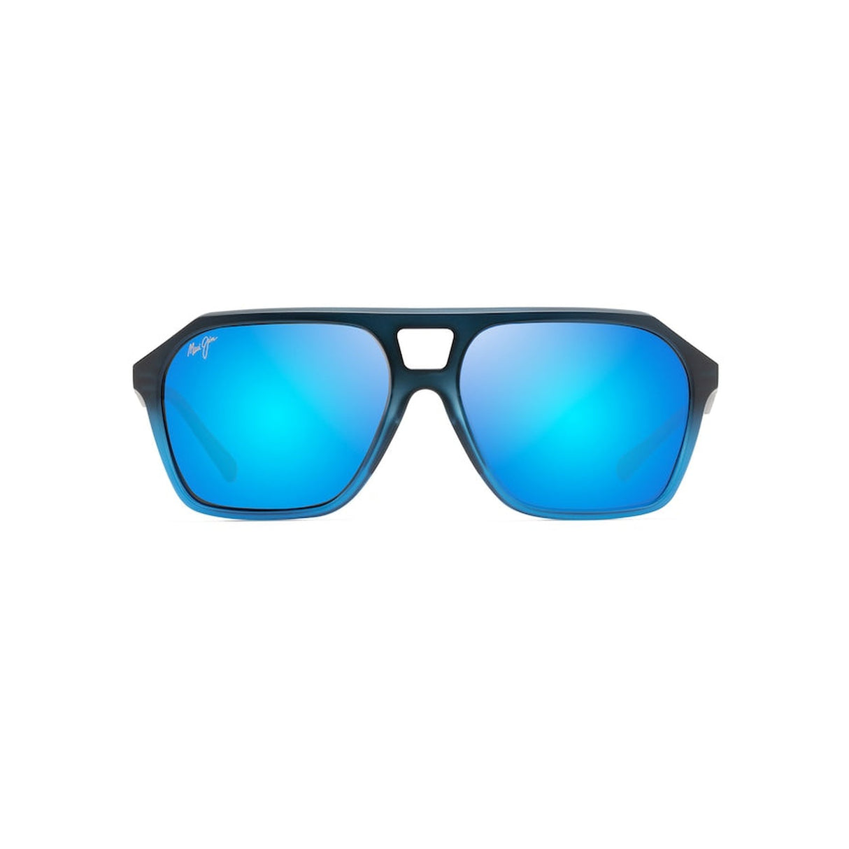 MAUI JIM Wedges Sunglasses Matte Black Fade to Blue | Blue Hawaii