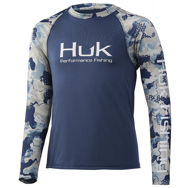 HUK Youth Refraction Double Header Long Sleeve - Bluefin from HUK - CHAOS  Fishing