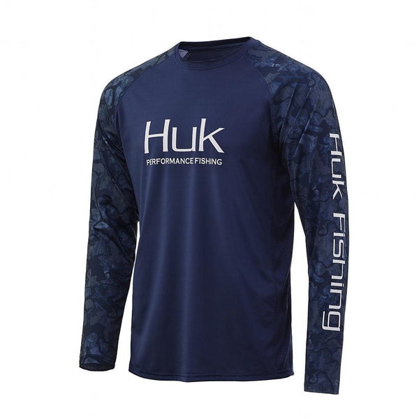 Huk Men's Standard Double Header Long Sleeve | Sun Protecting Fishing Shirt, Blue Camo, 3x-large | Ubuy