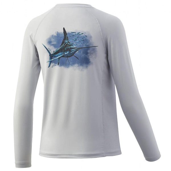 Huk Youth Midnight Magic Long Sleeve Pursuit (Glacier - Youth XS)