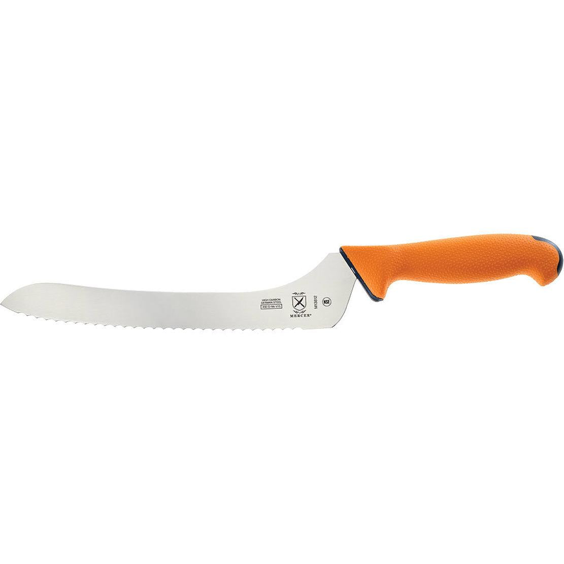MERCER SPORT Orange Sport Handle Wavy Edge Offset Slicer 9" Knife