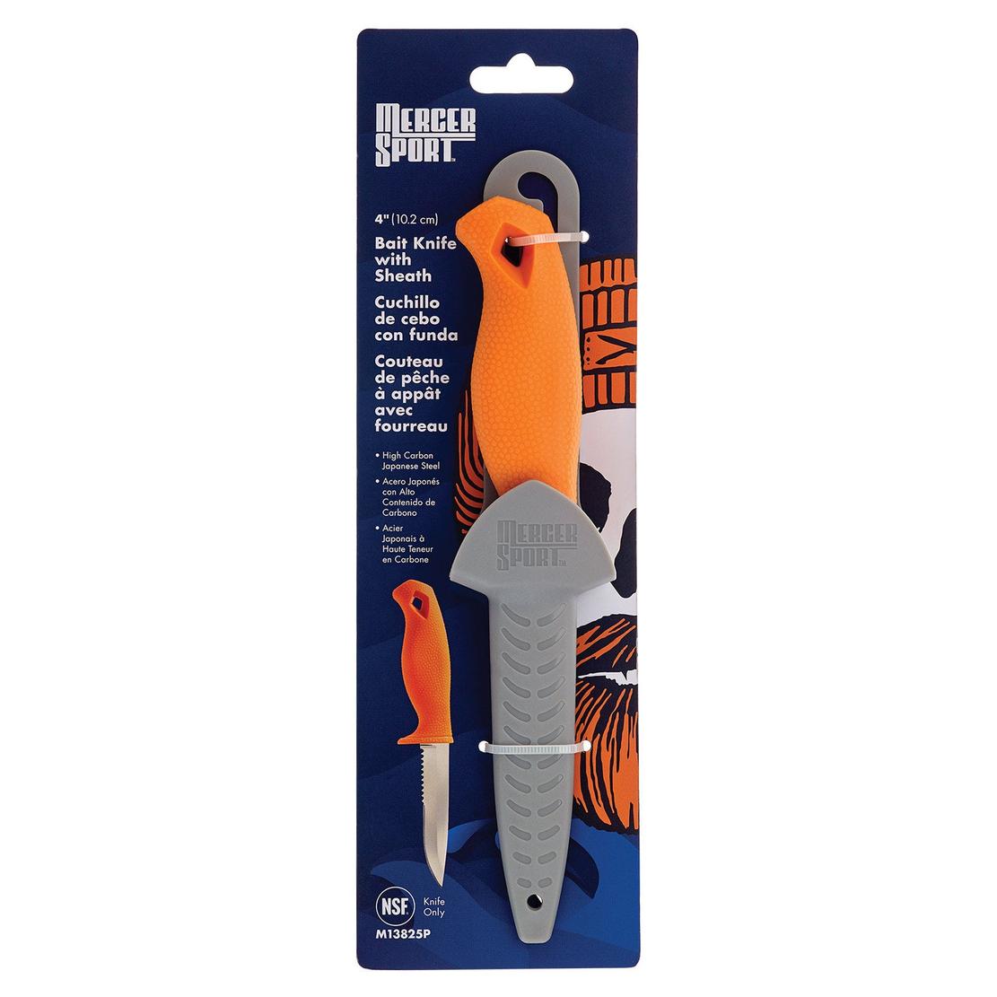MERCER SPORT 4" Bait Knife with Sheath Retail Packaged