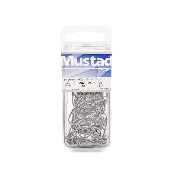 Mustad 39946-BN 1x Offset Classic Circle Hook - 5/0 - 50 Pack