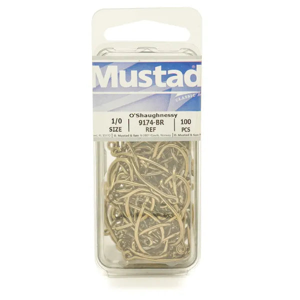 Mustad 9174-br-8/0-100 Classic O'Shaughnessy Live Bait Hook size, Bronze