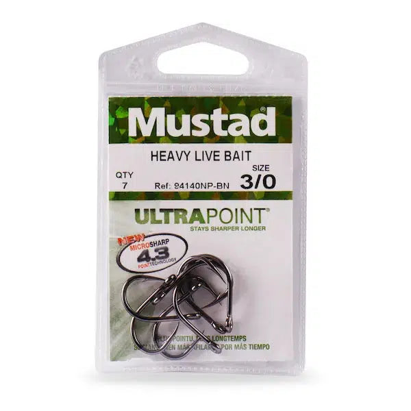 Mustad O'Shaughnessy Break 3X Strong Black Nickel Hook from MUSTAD