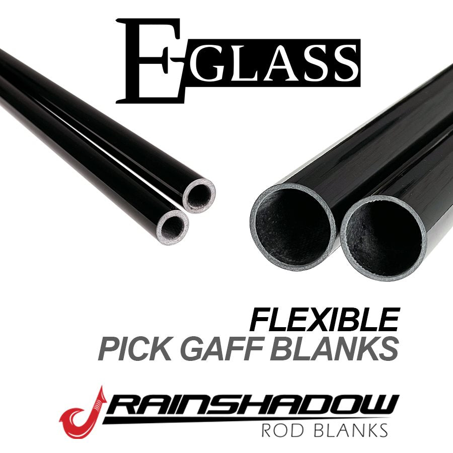 RAINSHADOW Gloss Black Flexible E-Glass Pick Gaff Blank | #2 Hook/ 72"
