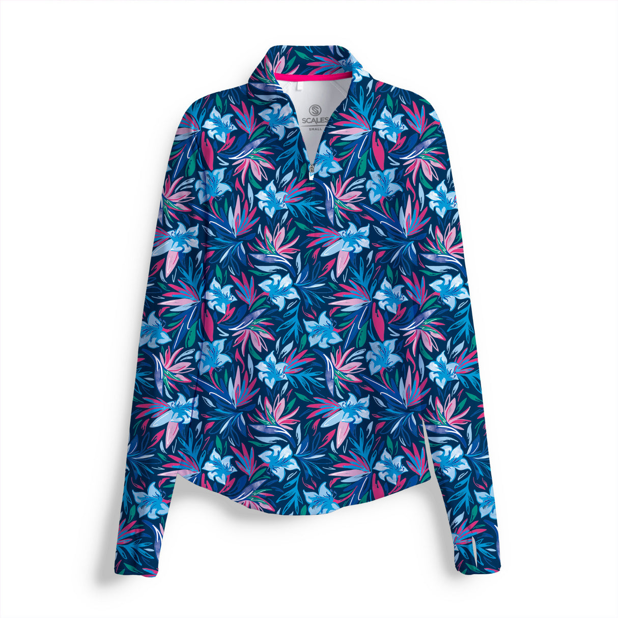 SCALES Wild Flowers Long Sleeve Womens Quarter-Zip