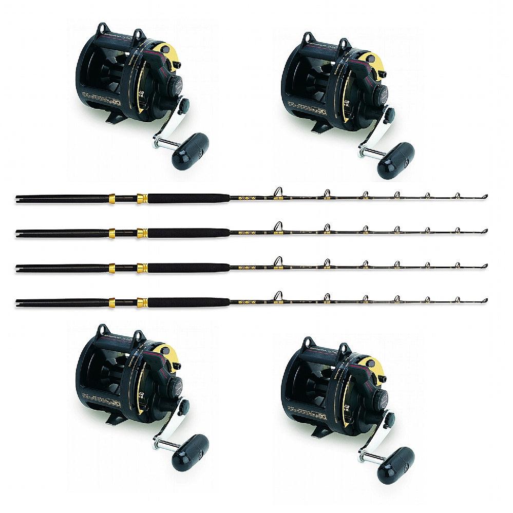 Set of 4 Shimano TLD20 with CHAOS ECL15-30 6FT 1 Piece Slick Butt CHAOS Gold SB