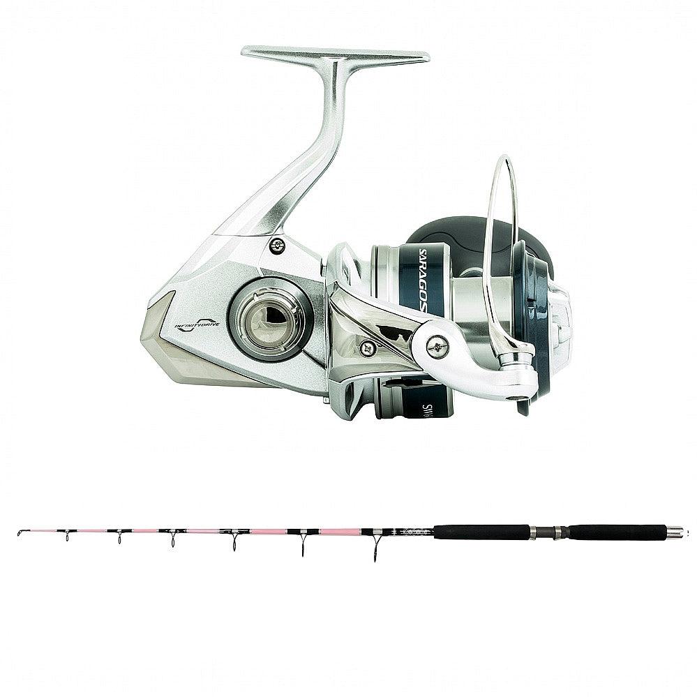 Shimano SARAGOSA SW A 5000XG with SPC 10-25 7' CHAOS Silver and Pink Combo