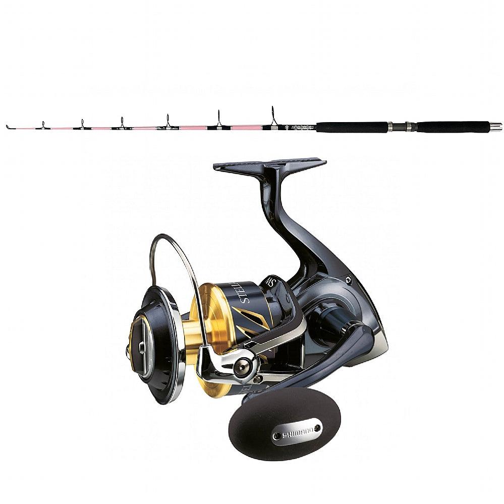 Shimano STELLA 8000SW BHG with SPC 10-25 7&#39; CHAOS Silver and Pink Combo