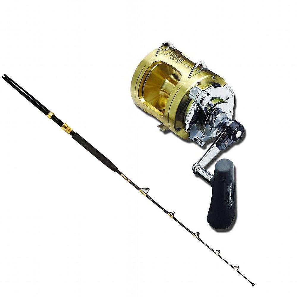 Shimano TIAGRA 50A TROLLING REEL 2 SPD with STA 50-100 6&#39; CHAOS Gold Combo