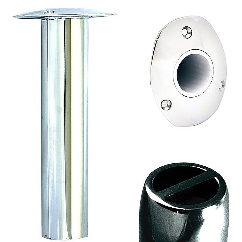 Tigress 0° 316 Stainless Steel 9"x2" Oval Head Gunnel Rod Holders