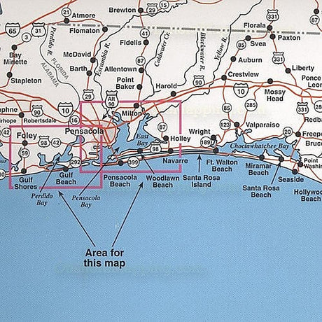 Top Spot Fishing Map N223, Pensacola Area