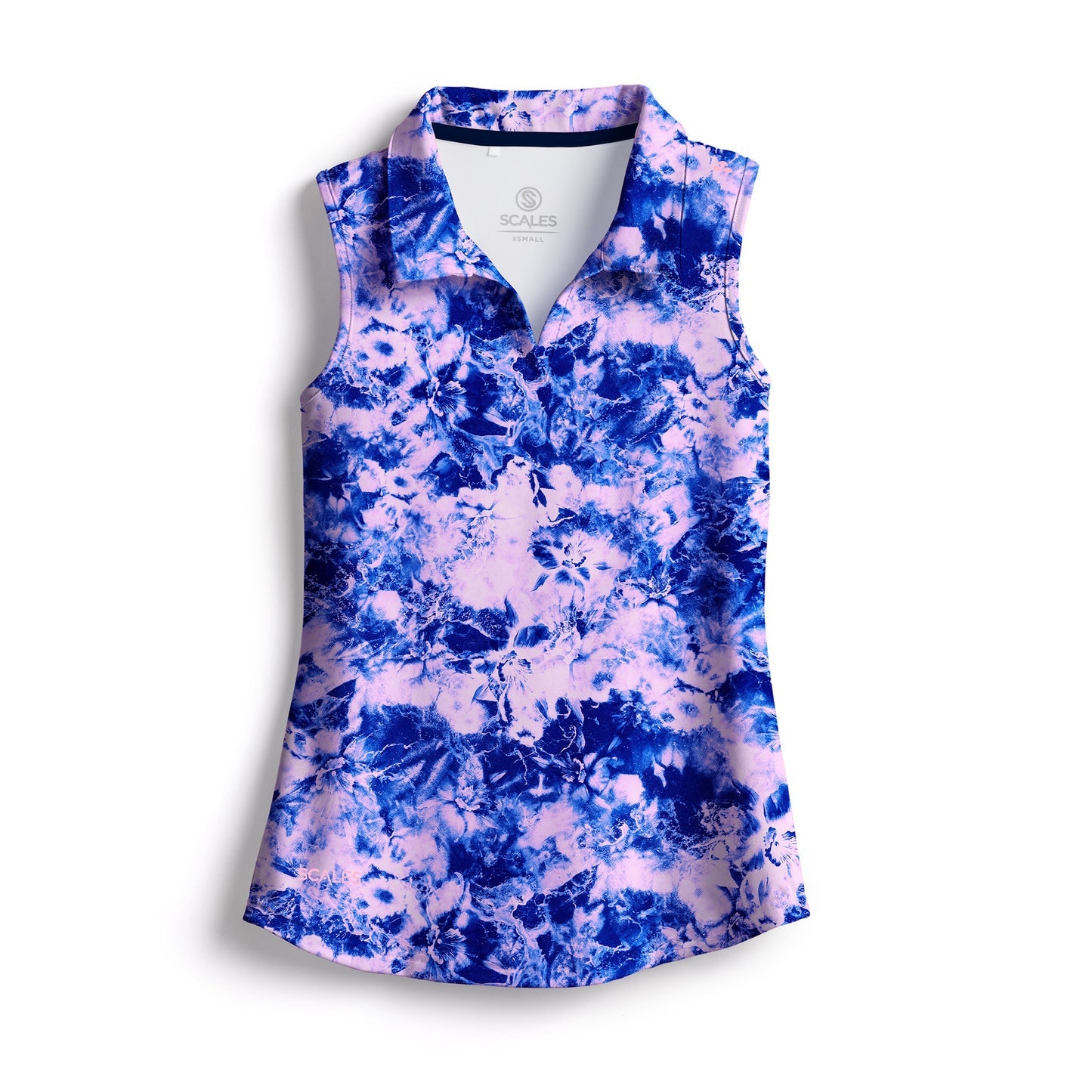 SCALES Flower Tides Womens Sleeveless Polo