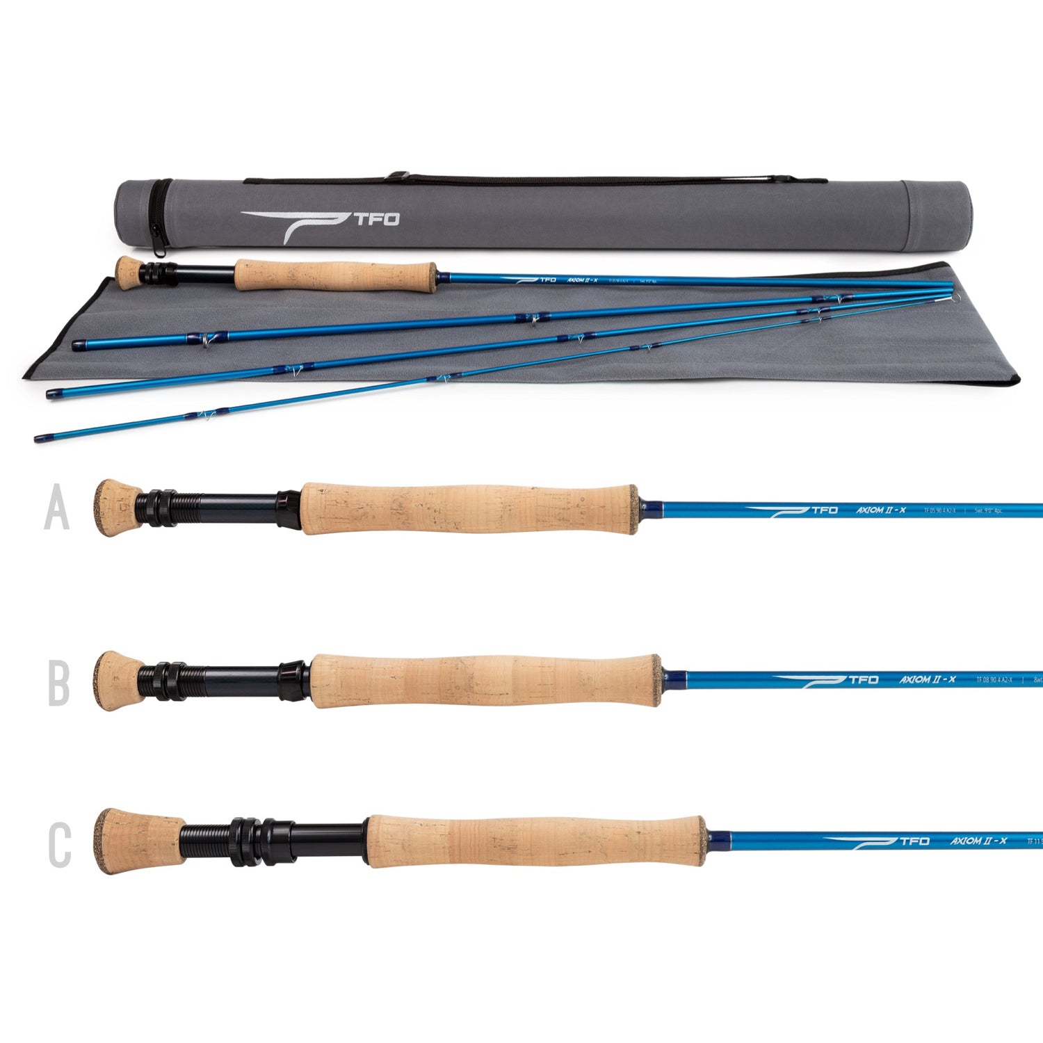Temple Fork Outfitters 9FT0IN 8wt 4pc Axiom II-X Rod with Case