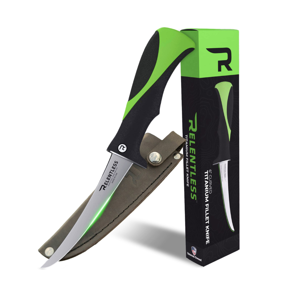 RELENTLESS Curved Fillet Knife and Sheath