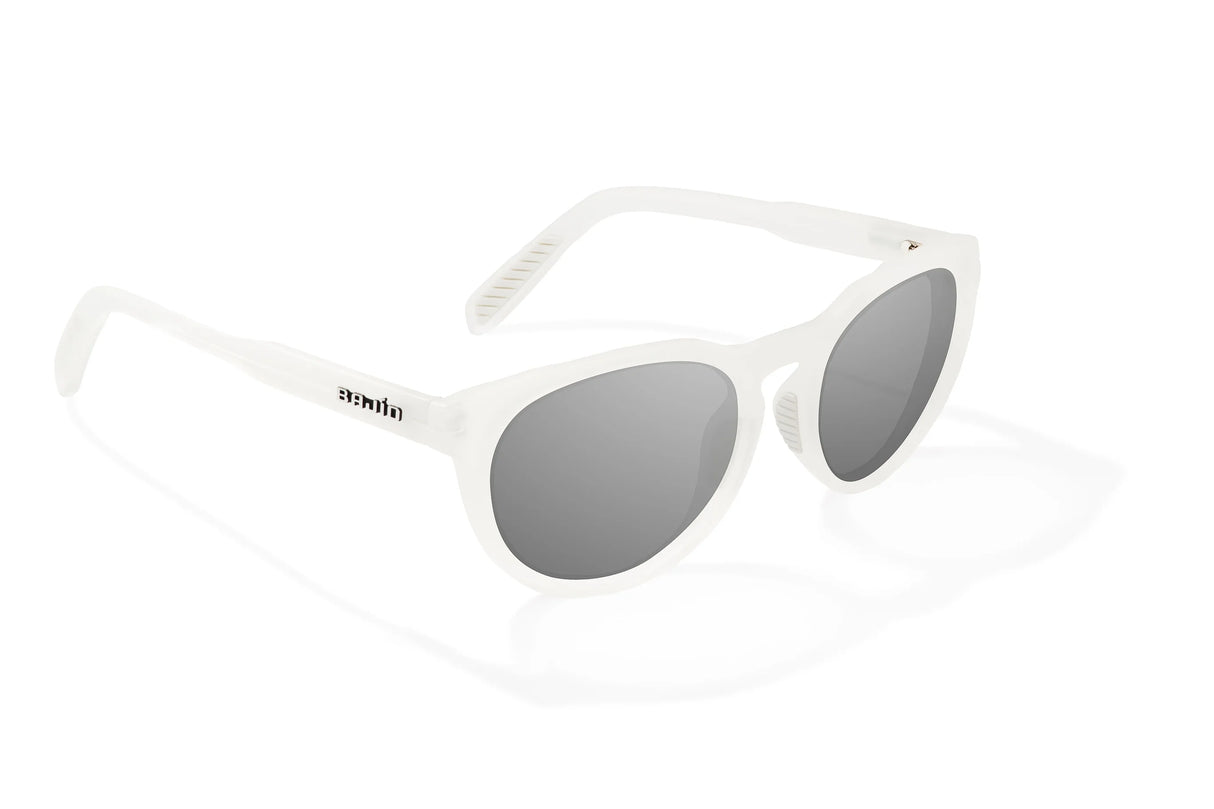 BAJIO Paraiso Sunglasses | White Glass Matte Frame/ Gray Polycarbonate Lenses