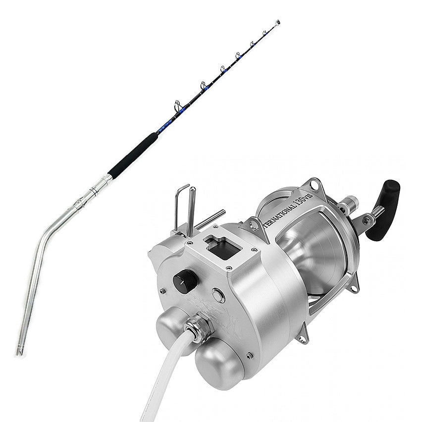 PENN International VI Hooker Electric Autostop Silver 130 with CHAOS SW Rod and Braid
