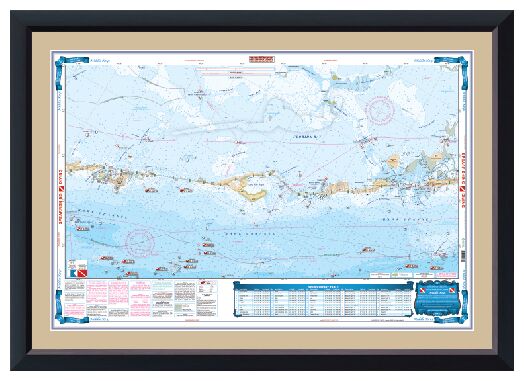 Waterproof Charts 6F Middle Keys Fishing Offshore Fish &amp; Dive