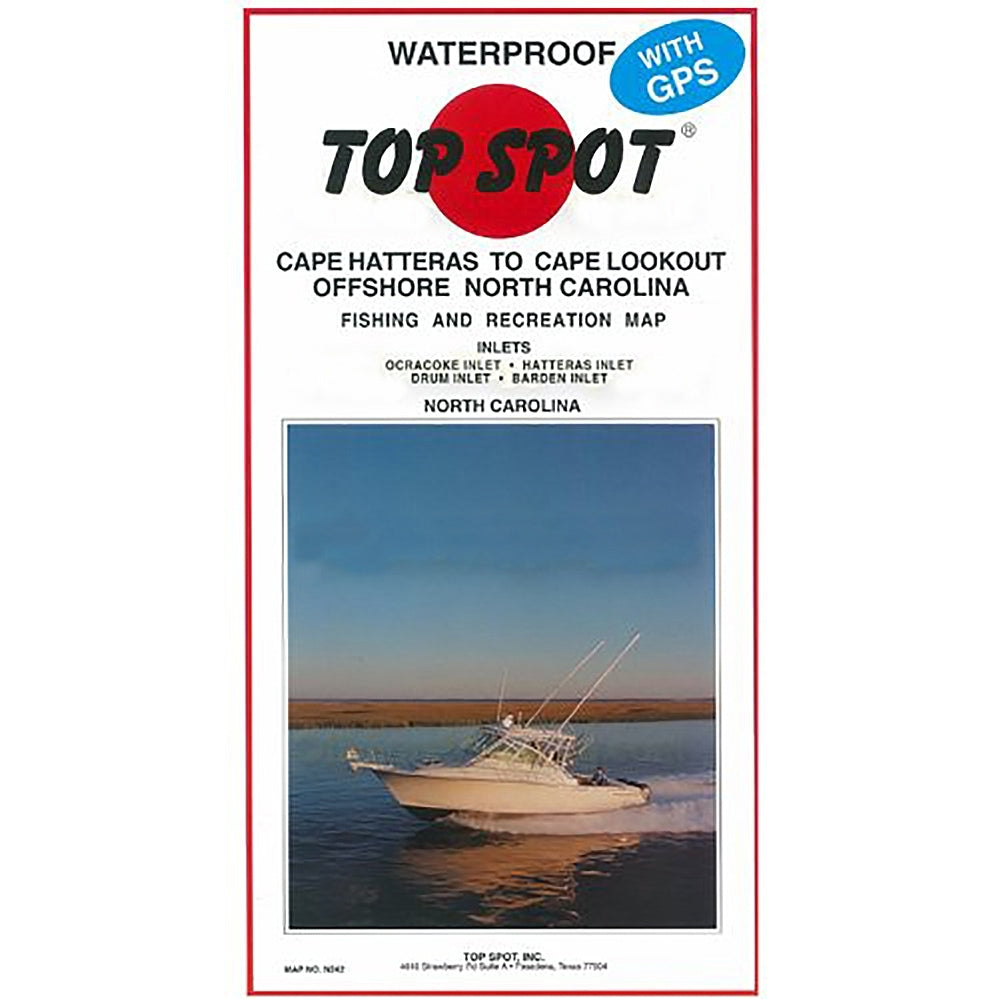 Top Spot Fishing Map N242, North Carolina Offshore, Cape Hatteras to Cape Lookout