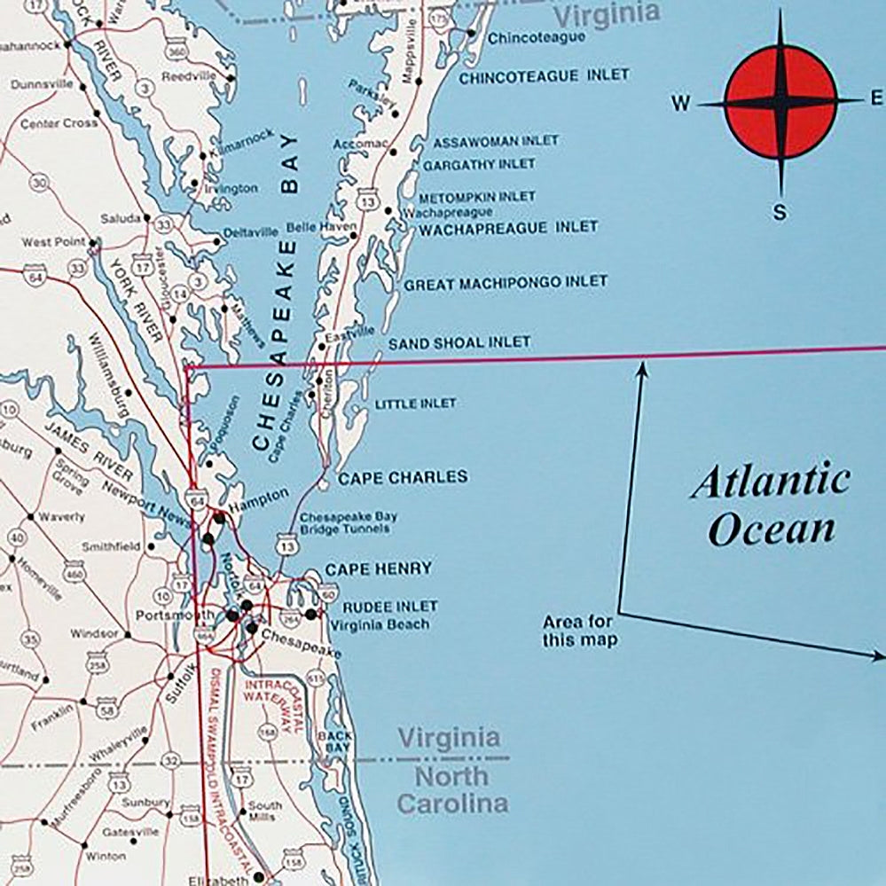 Top Spot Fishing Map N244, Virginia - North Carolina Offshore
