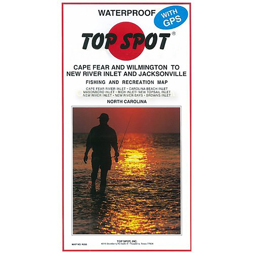 Top Spot Fishing Map N255, Cape Fear to Jacksonville, North Carolina