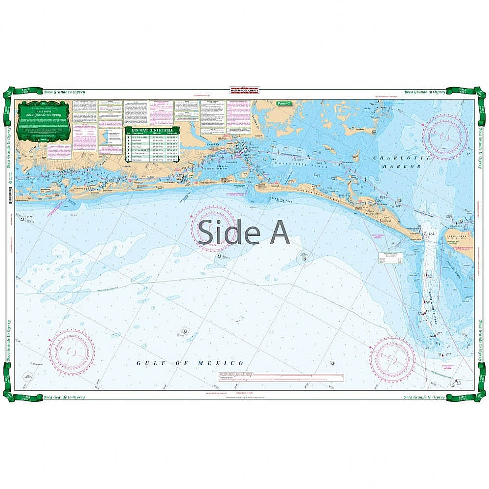 Waterproof Charts 24E Boca Grande to Osprey & Lemon Bay Large Print