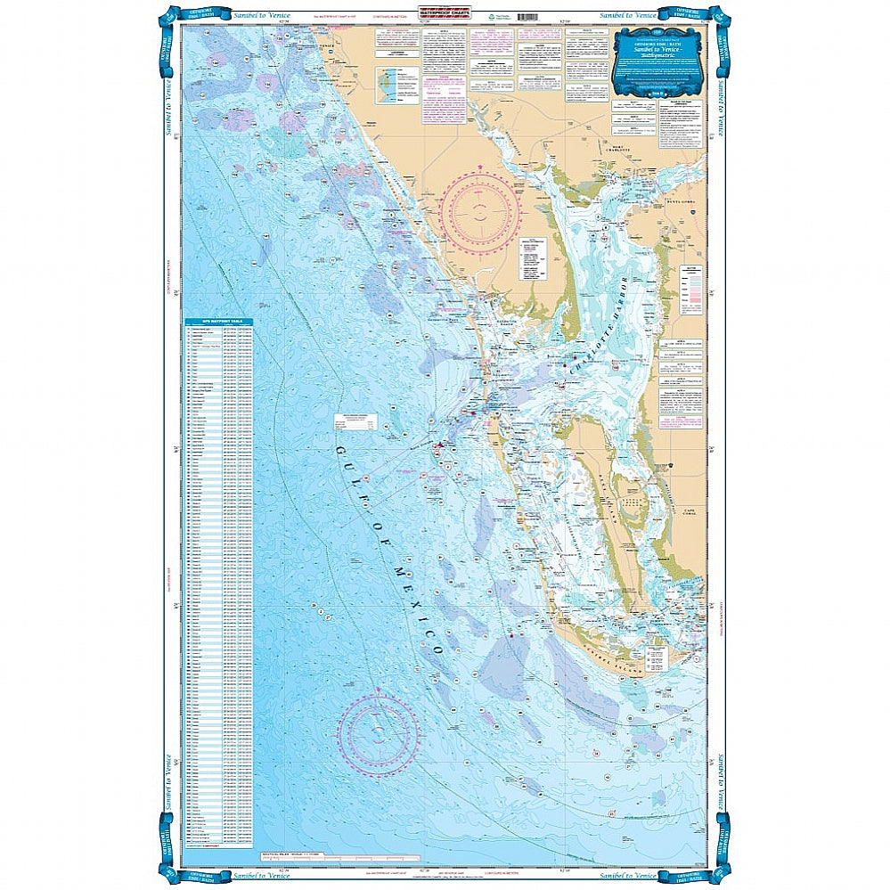 Waterproof Charts 121F Sanibel to Venice - GPS-Bathymetric Fishing