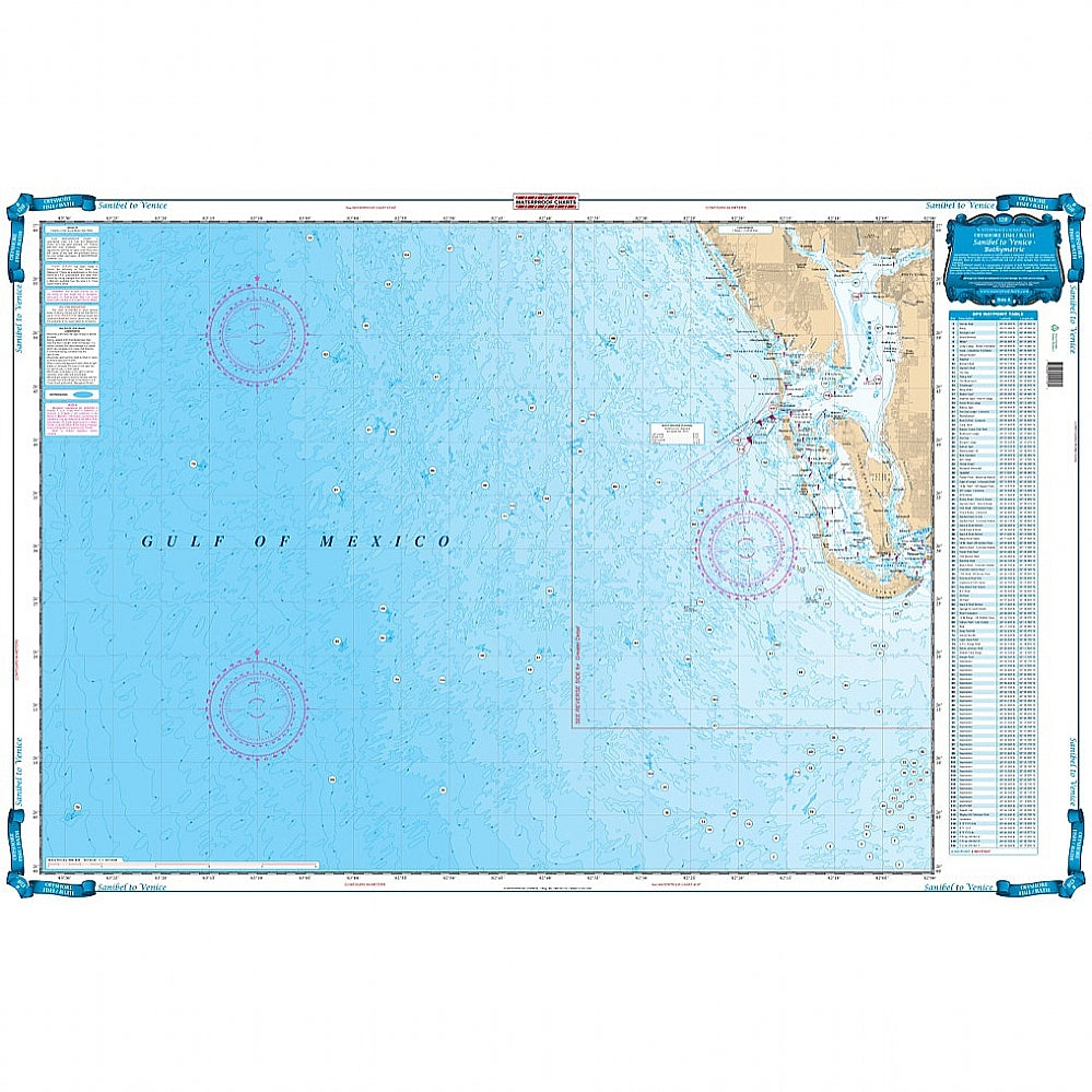 Waterproof Charts 121F Sanibel to Venice - GPS-Bathymetric Fishing