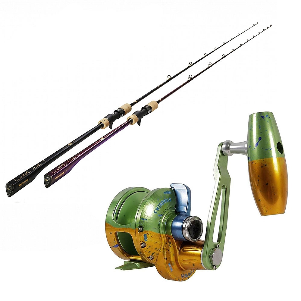 50% OFF Temple Reef Levitate Rod with purchase of Accurate Boss Valiant Slow Pitch 2-SPD Conventional Reel BV-500N-SPJ - Mahi Spooled with Braid