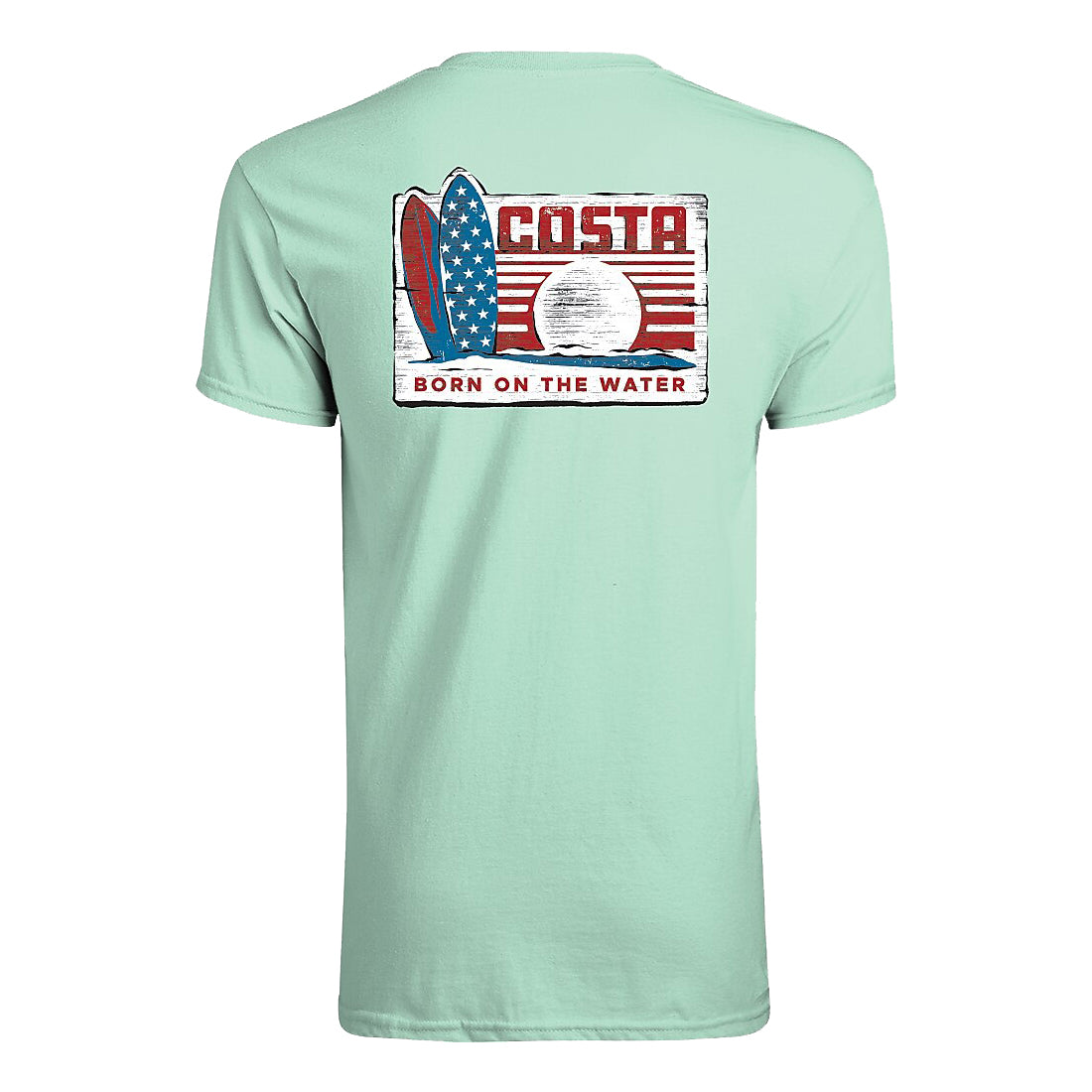 Costa Men&#39;s Woodcut Surfing Short Sleeve T-Shirt