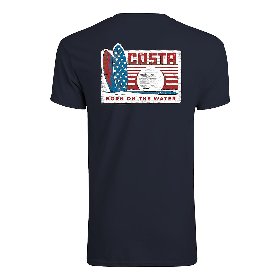 Costa Men&#39;s Woodcut Surfing Short Sleeve T-Shirt