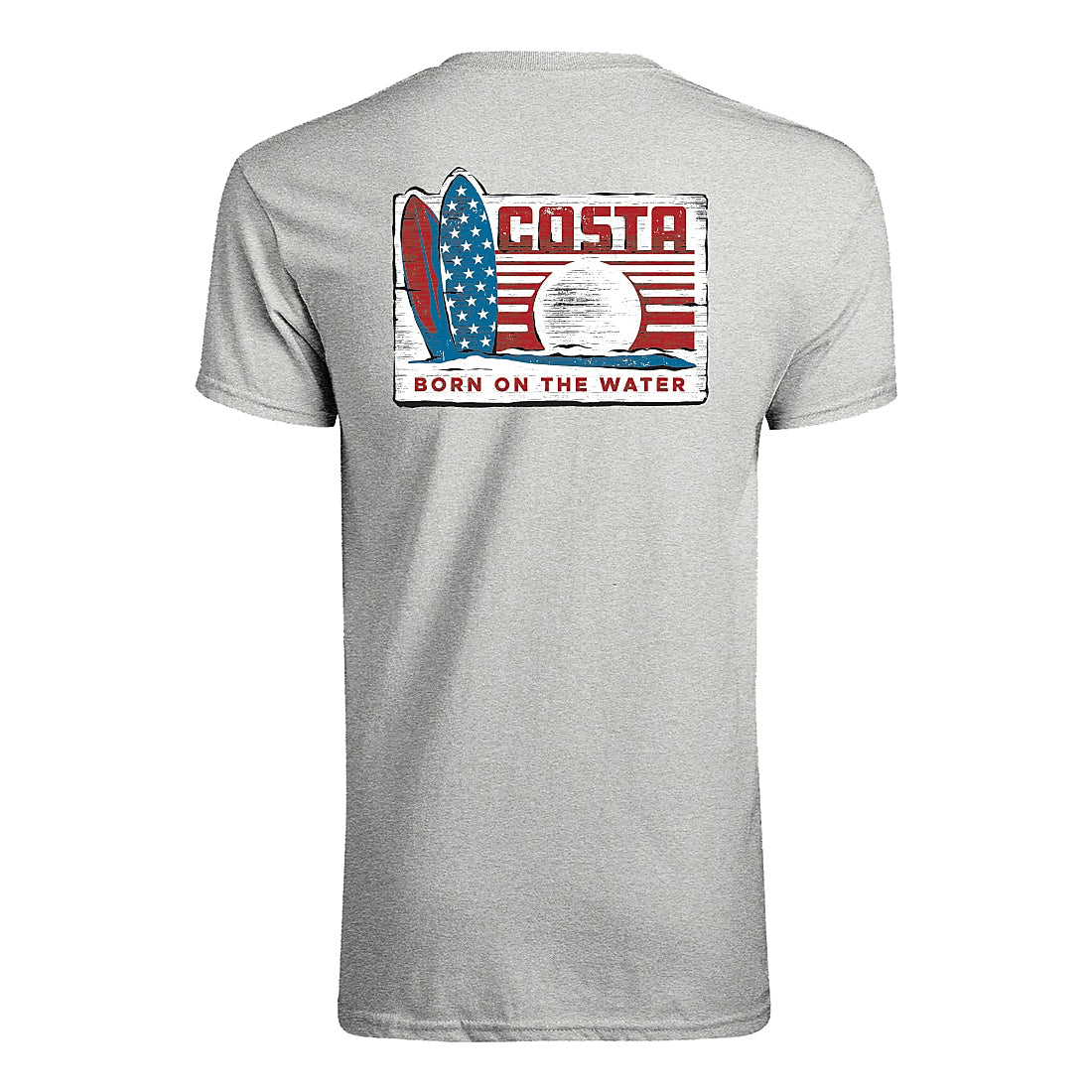 Costa Men's Woodcut Surfing Short Sleeve T-Shirt