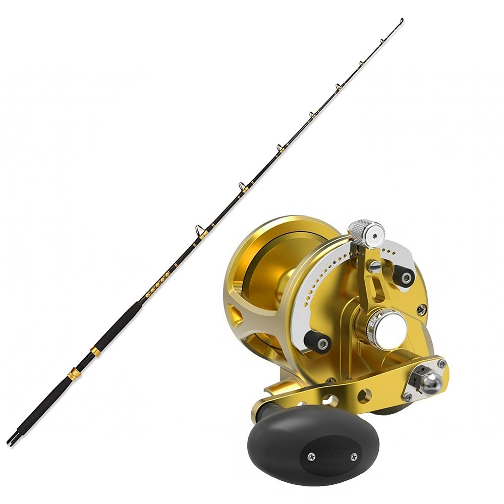 Avet LX G2 6.0 Gold Right Hand with CHAOS KC 20-40 7'0" Composite Gold Trolling-Conventional Combo