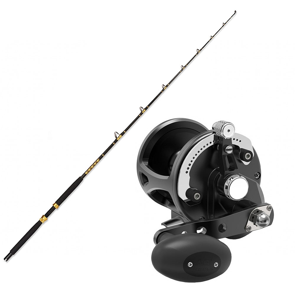 Avet LX G2 6.0 Black Right Hand with CHAOS KC 20-40 7&#39;0&quot; Composite Gold Trolling-Conventional Combo