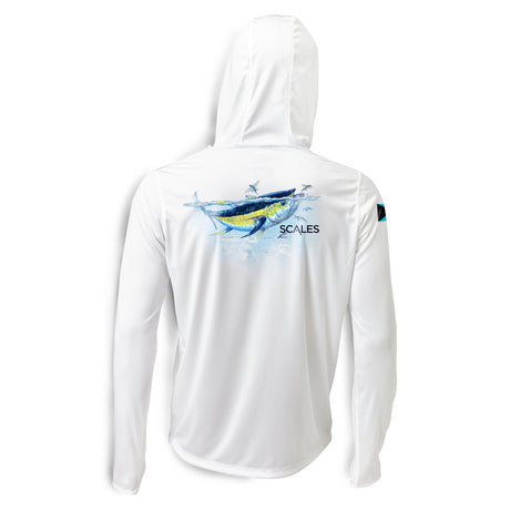 SCALES Tuna Frenzy Hooded Long Sleeve Performance Shirt