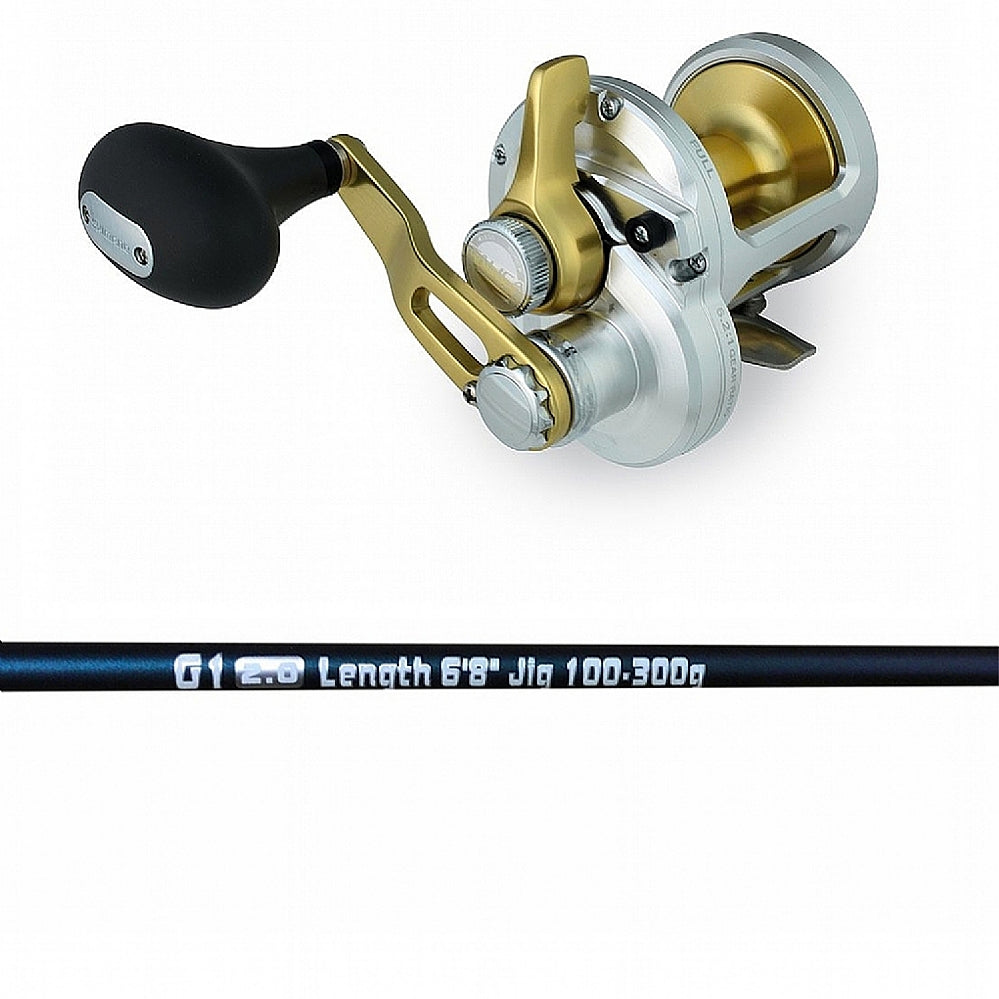 Shimano TALICA 8 LD Reel Spooled with Braid and Temple Reef Gravitate 3.0 Rod 150G