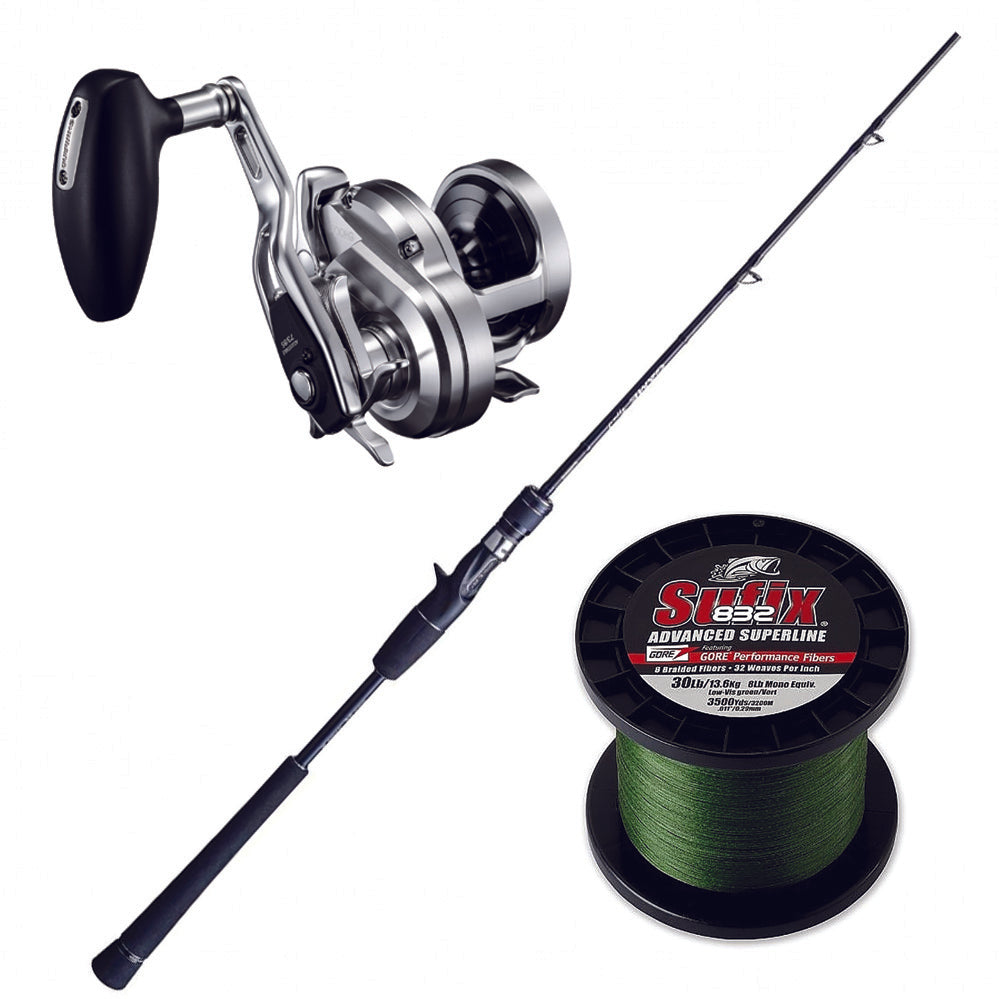 Shimano Game Type J 6FT Medium Light & Shimano Ocea Jigger 1500HG & SUFIX 832 BRAID 600YDS Green 30#