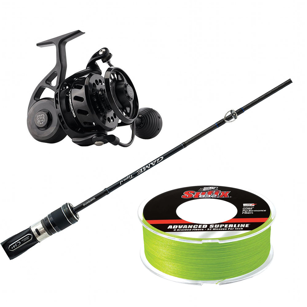 Shimano Game Type J Spinning Rod H 56 5FT6IN &amp; Van Staal VR Spin 125B &amp; SUFIX 832 BRAID 600YDS Combo
