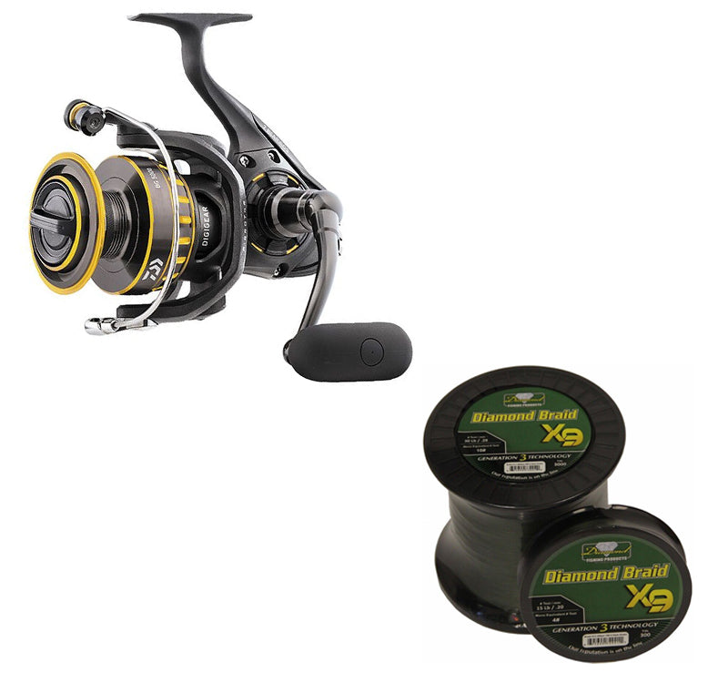 Buy Daiwa BG Spin 5000 and Get Momoi Diamond Braid Generation III 9X 300yds Dark Green FREE