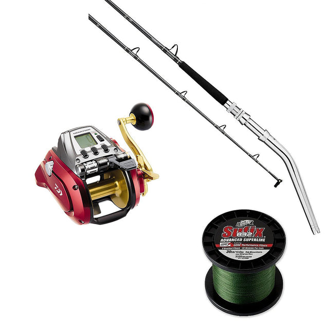 Buy Seaborg 800MJ Reel spooled with SUFIX 832 80# Braid, Get Tanacom Deep Drop Rod Free