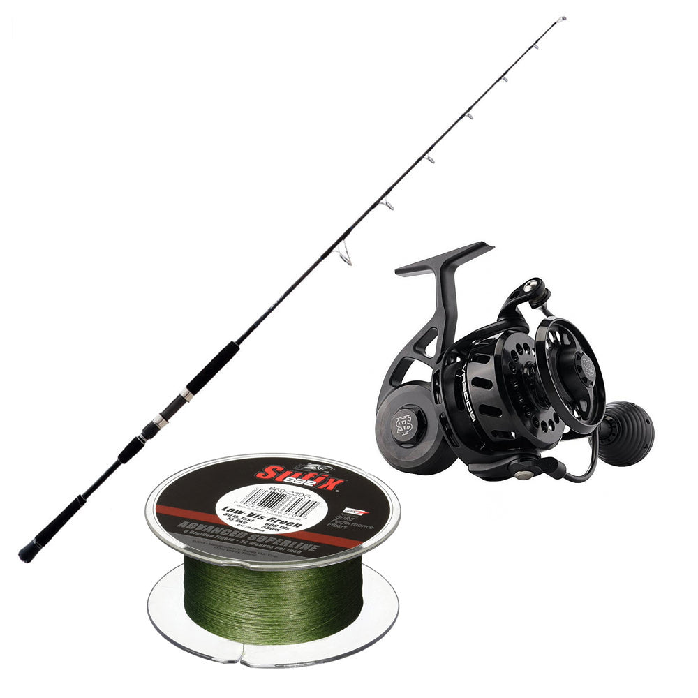 Shimano Game Type J Spinning MH 510 5FT10IN with Van Staal VR Spin 125B &amp; SUFIX 832 Braid 600 Yards Green 20# Combo
